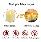 Guluto Rechargeable Candles, 3" x 6", Set of 2, Flameless Candles with Remote and Timer, led Pillar Candles Real Wax 3D Wick, led Ivory Candles for Home, Wedding, Birthday Guluto