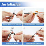 Eyech 4Pcs HSS Door Window Cabinet Self Centering Hinge Drill Bits Set Center Hinge Drill Bit Mill Tool for Opening Hole-5/64 Inch 7/64 Inch 9/64 Inch 11/64 Inch Eyech