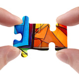 Stained Glass Sailboat Sunset Puzzle for Adults 1000 Pieces, Colorful Landscape Jigsaw Puzzle, Ocean Sea Ship Challenging Puzzle BBOLDIN