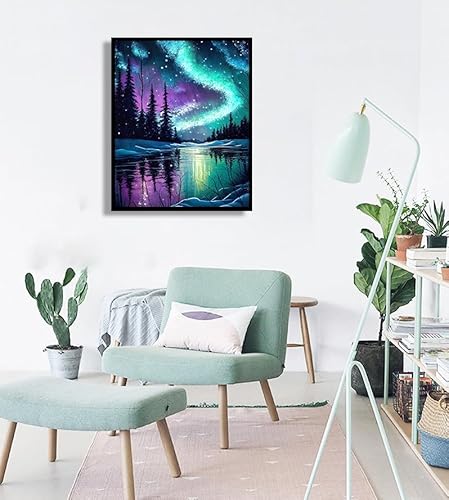 Starry Night Stamped Cross Stitch Kits - Needlepoint Counted Cross Stitch Kits for Beginner Adult Crossstitching Printed Dimensions Scenery Patterns Stitch Embroidery Kits Arts and Crafts Paintcolor