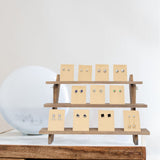 ZYP 51pcs 3-Tier Wood Earring Display Stand, Retail Jewelry Card Stand with Groove + 50 Cards Portable Ring Organizer Holder Showcase Racks for Business Home Using ZYP