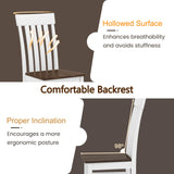 Giantex Wooden Dining Chairs Set of 2, Farmhouse Kitchen Chair with Hollowed Backrests & Rubber Wood Seats, Rustic Wood Side Chairs for Home Living Room Restaurant Giantex