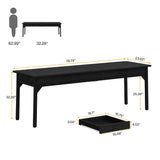 Tribesigns 78.7" Extra Long Executive Office Desk, Double Desk with 2 Drawers, Black Tribesigns