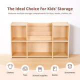 OOOK Montessori Bookshelf and Toy Storage Organizer, 2-Tier Horizontal Bookshelf, 5-Compartment Toy Storage Cabinet with Book Rack, Ideal Choice for Kids Classroom Organizer, Playroom and Daycare OOOK