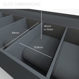 CASE ELEGANCE Two-Toned Pine and Black Base with Modern Aluminum Handle 6-Slot Watch Box with Real Glass CASE ELEGANCE