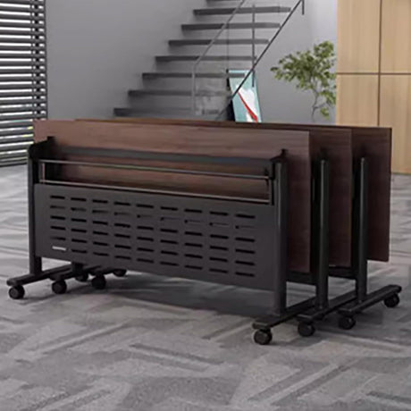 Conference Table Folding Conference Table, Conference Rooms Training Rooms Flip Top Mobile Training Table, Mobile Training Seminar Table with Caster Wheels, Suitable Suitable for Offices, Classrooms HSHBDDM