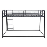 Merax Metal Floor Bunk Bed, Full XL Over Queen, Black,82.4''L x 62.4''W x 53.7''H Merax
