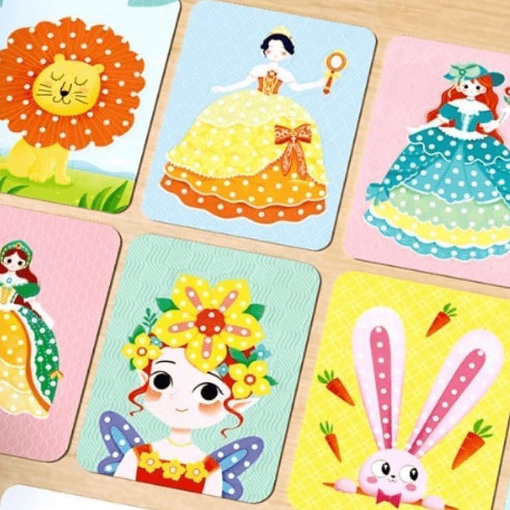 Mystoneer Poke Art Kits for Kids, Fabric Art Frenzy for Kids, Enchanted Fabric Art Set Crafts for Girls Ages 4-8, 6-8, 8-12, 5, 6, 7, 8, 10 (C-Fairy Tale Kingdom) Mystoneer
