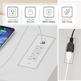 HOOBRO LED TV Stand with Power Outlets to 65 inch TV, Gaming Entertainment Center with Glass Shelves and Large Drawer, Modern Media TV Console Table for Living Room Bedroom, White WT14UDDS01 HOOBRO