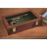 CASTLECREEK Handgun Display Case with Lock, Wood Glass Top Storage Cabinet Box Oak CASTLECREEK