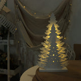 Wooden Christmas Tree Tabletop Decor, Supergorea,LED Wood Craft Christmas Trees Light 2AA Battery Powered 10 inch for Xmas Home Decorations(Indoor) Supergorea