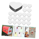COLLBATH 30pcs Blank Fridge Magnet Magnetic Fridge Sticker Car Magnet Refrigerator for Car Heart Sublimation Magnets Sublimated Fridge Sticker Accessories Heart-Shaped White COLLBATH