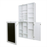 Utopia Alley Collapsible Fold Down Desk Table | Computer Desk with Large Storage Cabinet & Bottom Shelves, Stylish Furniture for Home Office, Crafting, and More (White) Utopia Alley