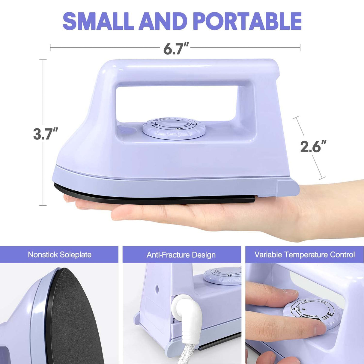 Mini Crafts Iron Handy Heat Press Machine Kit Portable with PVC Doormat for Heat Transfer, Charging Base Accessories for DIY T-Shirt Shoe Bag Vinyl Projects KPX