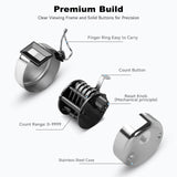 Anyongora Clicker Counter, Metal Hand Tally Counter Clicker with 4 Digit Display, Pitch Counter for Golf Stroke, Baseball, Coaching, Knitting, Lap, Row Sport, Silver Anyongora