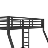 Twin Over Full Bunk Bed with 2 Ladder and Full Length Guardrail, Twin Over Full Bunk Bed for Teens, Kids, Easy Assemble Bunk Beds with Anti-Noise Plug, Black Bellemave