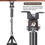 BeneLabel Hammock Chair Hanging Kit, Heavy Duty Swing Hanger with Spring and 39" Chain,Indoor Outdoor Playground Hanging Hammock Punching Bags, 360° Rotation, Black BeneLabel