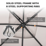 FAB BASED 10x12 Gazebo, Double Vent Canopy Gazebo for Outdoor with Privacy Netting, Easy Setup Patio Pavilion with Steel Frame Strong Legs for Lawn, Backyard, Deck (Ash Grey) FAB BASED