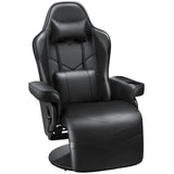 Homall Computer Racing Style Pu Leather Ergonomic Adjusted Reclining Video Gaming Single Sofa Chair with Footrest Headrest and Lumbar Support (Black) Homall