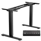 CROWNFURN Dual Motor Electric Standing Desk Frame, Height Adjustable Desk Legs with 330 lbs Capacity, for Max 90″ x 44″ Desktop, Ergonomic Sit Stand Up Desk Base Workstation for Home Office, Black Frame Only CROWNFURN