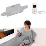Sleeves Design Far-Infrared Sauna Blanket Fast Heating with Digital Control, Intelligent Remote Control 110V Pain Relief Detox Sauna Bed JKIUI