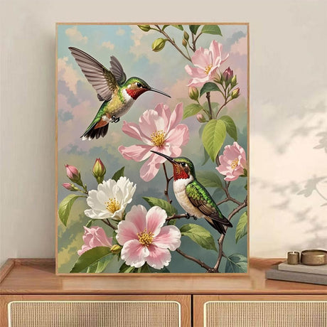 ACIOPPL Paint by Numbers for Adults Beginner Hummingbird DIY Acrylic Painting Kits Bird Oil Painting by Number Kit Bird Drawing Paintwork Acrylic Paint Canvas for Home Wall Decor Flower Hummingbird Generic