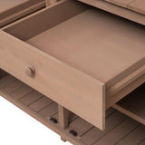 CKLMMC 65inch Outdoor Potting Bench Table, Fir Wood Large Gardening Workstation with Storage Shelf, Drawer and Cabinet for Storage for Backyard, Mudroom (Brown/Fir Wood2) CKLMMC