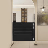 Swinging Doors Cafe Doors, Retro Counter Swinging Doors, Indoor Pine Wood Single Door 35.4"x35.4" Parlor Butler Door for Hallway Kitchen Bar Pub Entrance Partition Black (35.4"x35.4") Bulelula