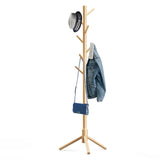 Hupmad Wooden Tree Coat Rack Stand,Sturdy Freestanding Coat Rack with 8 Hooks,3 Adjustable Height for Child Adult,Wood Coat Stand Tree Fits Entryway Bedroom Office for Bags,Hats Hupmad