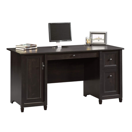 Sauder Edge Water Computer Desk with Storage Drawers, Home Office, L: 59.06" x W: 23.23" x H: 29.02", Estate Black Sauder