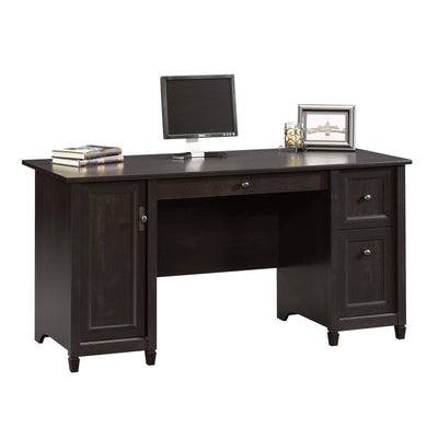 Sauder Edge Water Computer Desk with Storage Drawers, Home Office, L: 59.06" x W: 23.23" x H: 29.02", Estate Black