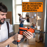 12-Piece Magnetic Nut Driver Set - Premium Impact Power Hex Nut Driver Drill Bit Master Kit, SAE & Metric, 1/4-Inch Quick-Change SEDY