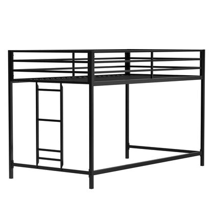 Twin Size Low Loft Bed for Kids,Metal Loft Bed Frame for Boys Girls,Kids Loft Bed Twin Size,Junior Low Loft Bed, Black