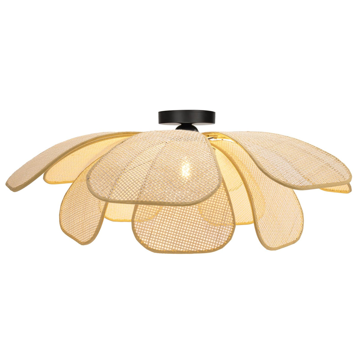 GloMuse Rattan Ceiling Light Rustic Chandelier Boho Pendant Light Wicker Light Fixture Hand-Woven Rattan Hanging Lamp Boho Lamp for Hallway Entryway Kitchen Island Dining Room Bedroom GloMuse
