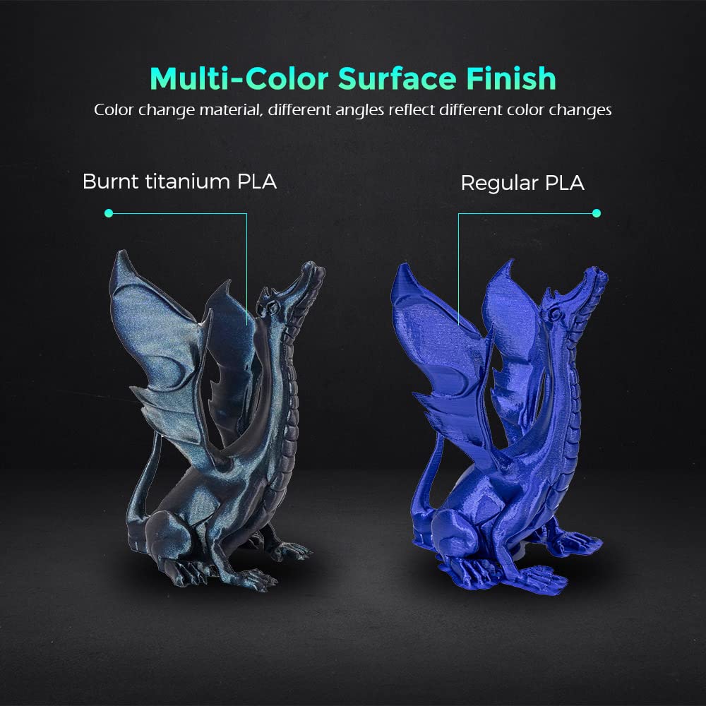 FLASHFORGE 3D Printer Filament Chameleon PLA Color Shift Filament 1.75mm, Changes Color with Light and Angles, 1KG Spool (2.2lbs), Dimensional Accuracy +/- 0.02mm for FDM 3D Printers (Burnt Titanium) FLASHFORGE