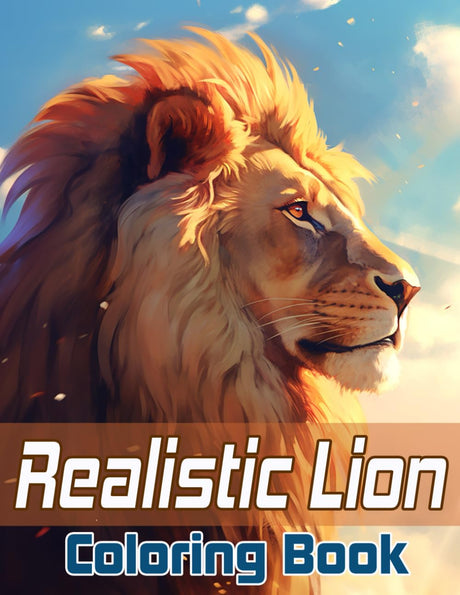 Realistic Lion Coloring Book: Powerful Lions Coloring Pages For Kids And Adults Majosta