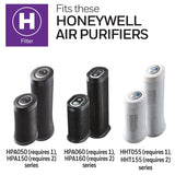 Honeywell HRF-H1 HEPA Air Purifier Filter H, 1-Pack – for HPA050/150, HPA060 & HPA160 Series – Airborne Allergen Air Filter Targets Wildfire/Smoke, Pollen, Pet Dander, and Dust PUR