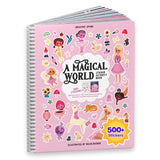 Princess Sticker Book Activity for Kids, A Magical World by Cupkin, Toddler Airplane Travel Essentials, 500+ Stickers for Kids 12 Scenes + Coloring Book Pages, Princess Gift, Crafts Ages 2-8 CUPKIN