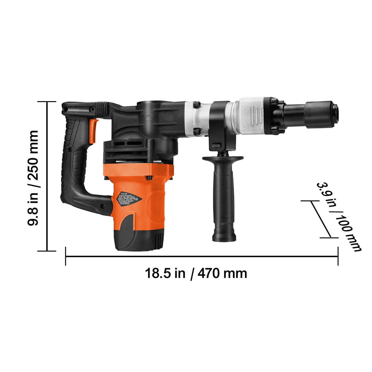 VEVOR Demolition Jack Hammer, MAX 1400W Electric Jackhammer Heavy Duty, 2900 BPM Concrete Breaker 2pcs Chisels Bits Chipping W/Case, Gloves VEVOR