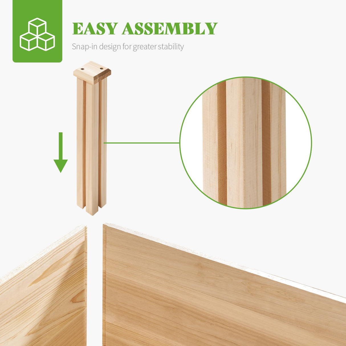 PaPaJet Wooden Raised Garden Bed for Outdoor, Deep Large Planter Box for Gardening, Vegetables, Flowers, Herbs（8×6×2FT） PaPaJet