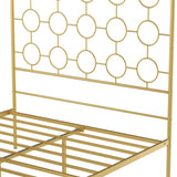 PAUKIN Gold Metal Canopy Bed Frame King/Mattress Foundation with Steel Slat Support/No Box Spring Needed/Easy Assembly (Gold, King) PAUKIN