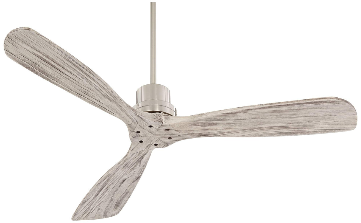 Casa Vieja 52" Delta-Wing DC Modern 3 Blade Indoor Ceiling Fan with Remote Brushed Nickel Silver Gray Solid Wood Damp Rated for Patio Exterior House Home Porch Gazebo Garage Barn Casa Vieja