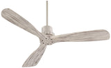 Casa Vieja 52" Delta-Wing DC Modern 3 Blade Indoor Ceiling Fan with Remote Brushed Nickel Silver Gray Solid Wood Damp Rated for Patio Exterior House Home Porch Gazebo Garage Barn Casa Vieja