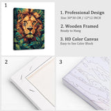 Natuyalo Framed Paint by Number for Adults Beginner Lions in Jungle, DIY Paint by Numbers Kit for Adults, Acrylic Painting Kits for Hoom Wall Decor on Canvas Framed (12x16 Inch) Natuyalo