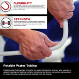 Pexflow PEX Potable Water Tubing - PFW-W1100 1 Inch X 100 Feet Tube Coil for Non-Barrier PEX-B Residential & Commercial Hot & Cold Water Plumbing Application (White) Supply Giant