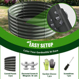 A ANLEOLIFE 2-Pack 4ft x 18” Tall Galvanized Raised Garden Beds Outdoor, Round Metal Planter Box for Planting Vegetables Flowers Herb, Anti-Rust & Easy-Setup, Quartz Grey A ANLEOLIFE