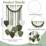 ORIGACH DIY Macrame Leaf Wall Hanging Kit Boho Macrame Leaf Tapestry Kit for Adults Beginner Handmade Macrame Feather Wall Hanging Decor for Living Room Bedroom ORIGACH