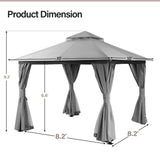 LAUSAINT HOME Outdoor Patio Gazebo 10'x10' with Expansion Bolts, Heavy Duty Gazebos Shelter Party Tent with Double Roofs, Mosquito Nettings and Privacy Screens for Backyard, Garden, Lawn, Smoke Grey LAUSAINT HOME