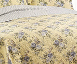 Laura Ashley - Twin Quilt Set, Reversible Cotton Bedding with Matching Sham, Lightweight Home Decor for All Seasons (Linley Yellow, Twin) Laura Ashley