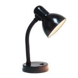 Simple Designs LD1003-BLK Basic Metal Desk Lamp with Flexible Hose Neck for Office, Living Room, Bedroom, College Dorm, Bookshelf, Black Simple Designs